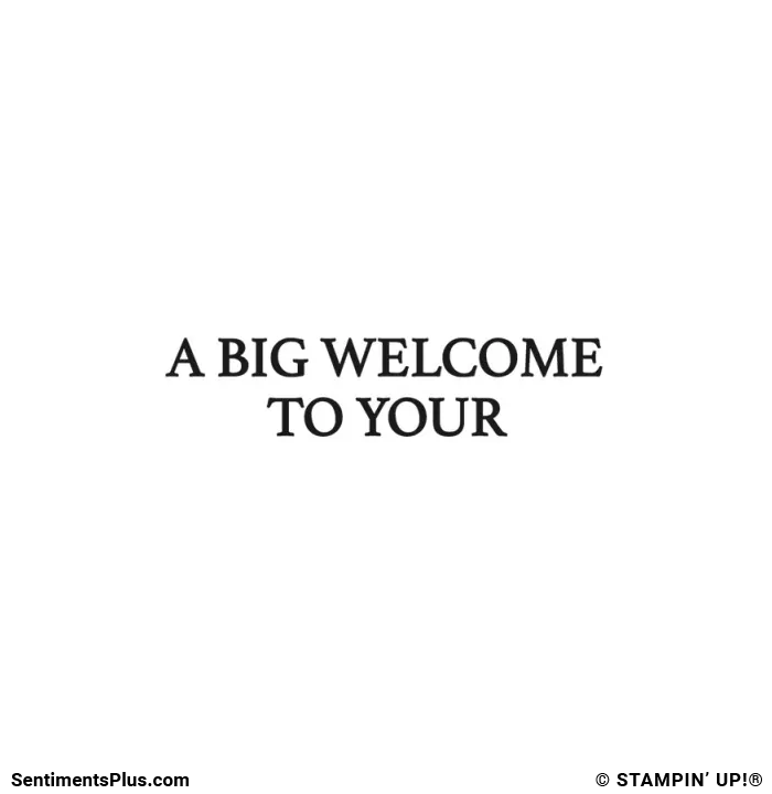A Big Welcome To Your