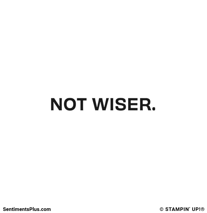 Not Wiser.