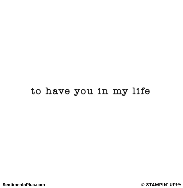 To Have You in My Life