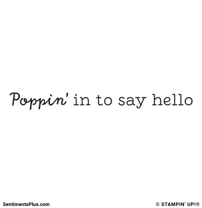 Poppin' in to Say Hello